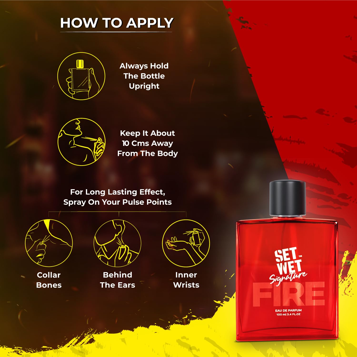 Set Wet Fire Perfume For Men 100ml 3.4 Fl.oz. | Woody Long Lasting Perfume For Men | Gift For Men | Best Date Night Fragrance