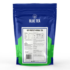 Blue Tea Caffeine Free Gut Protect Herbal Tea - 50 Pyramid Tea Bags In Zip Lock Pack | Antioxidants Support, Gut Protection - Gluten Free