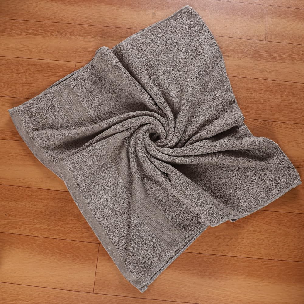 Fezora 100% Cotton Bath Towel 450 Gsm | Ultra Soft, Quick Dry, High Absorbency, Skin-Friendly Large Size Bath Towel (Grey)