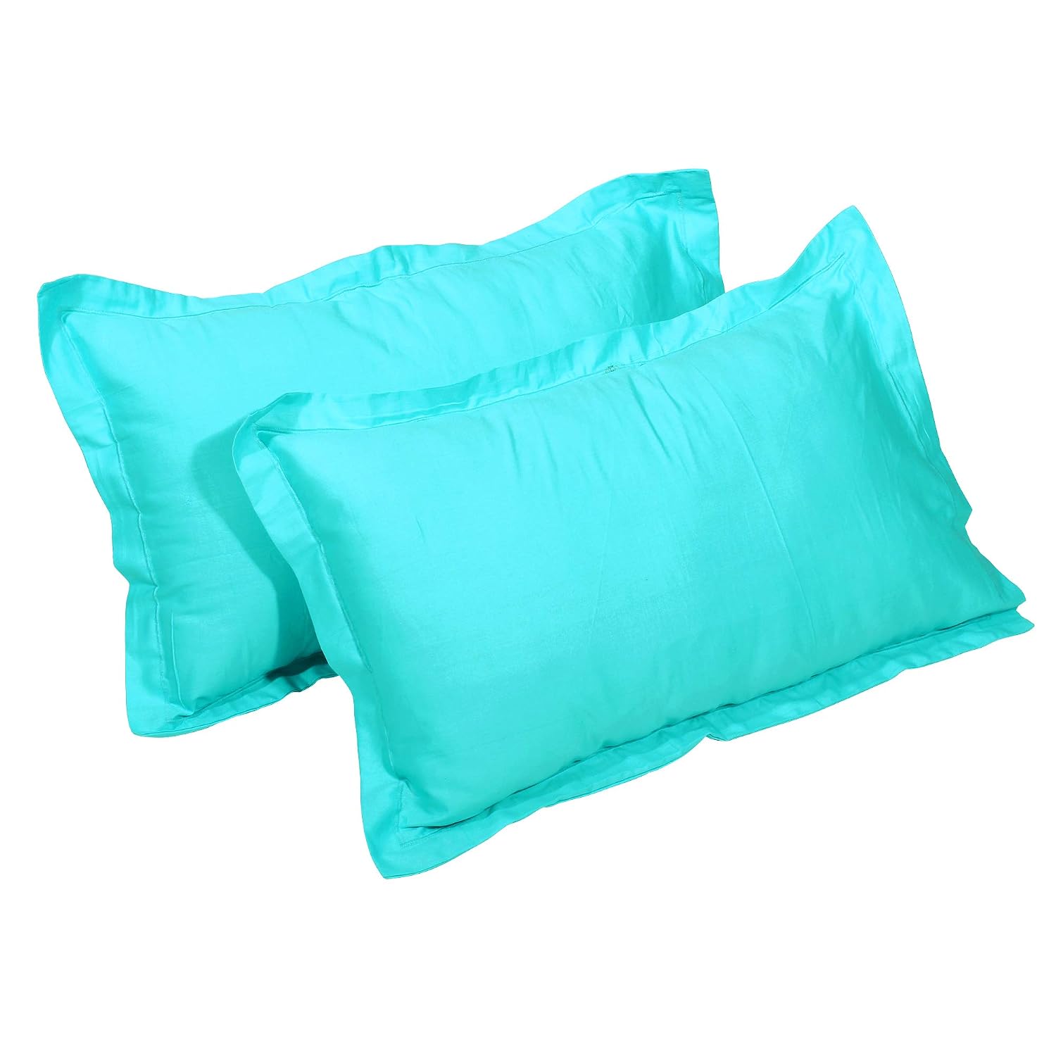 Plain Bedsheet For King Size With Two Matching Pillow Covers - 108 X 108 Inches, Aqua Blue | Double Bed Breathable & Wrinkle Free | Ultra Soft 300 TC Super Soft