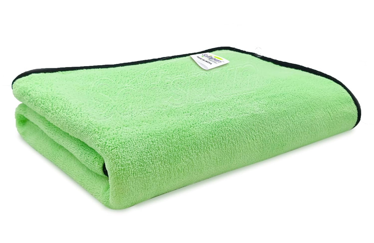 Softspun Microfiber Bath Towel 221 Gsm | Ultra Absorbent Super Soft & Comfortable Quick Drying For Men & Women Daily Use Extra Large Size Towel (Green)