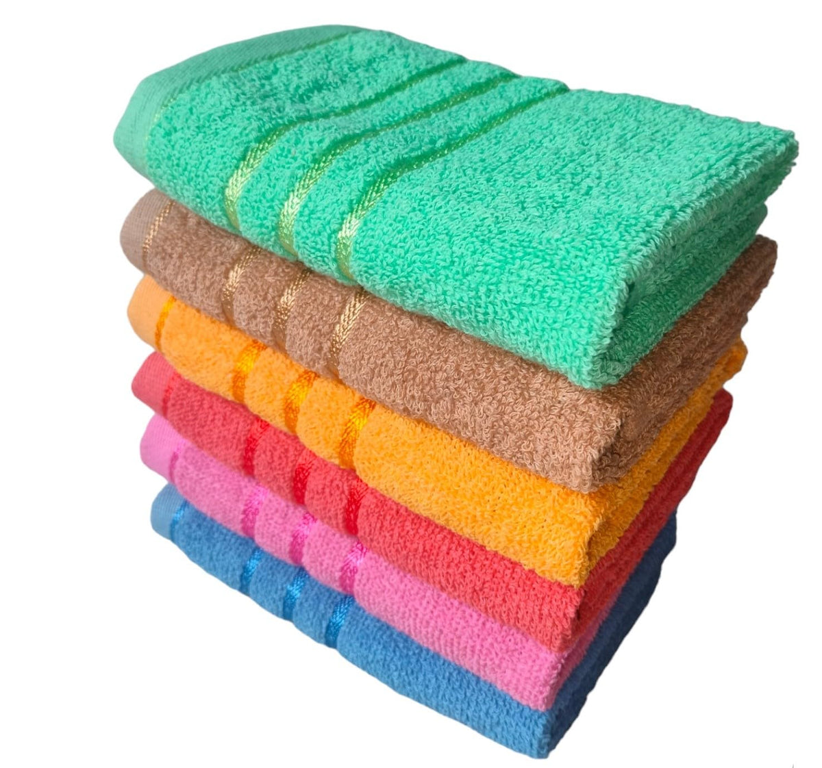 Ayus Cotton Hand Towel 450 Gsm | Ultra Soft & Highly Absorbent For Facewash, Gym & Daily Use | Set Of 6 (Multicolor)