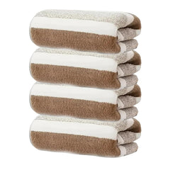 Black Gold The Finer Touch Microfiber Hand Towel 1000 Gsm | Soft & Quick Dry, Super Absorbent, Lightweight Towel (Brown & White) - Pack 0f 4