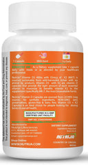Nutrija Vitamin D3 + K2 As Mk7 Supplement , Plant Based Natural Vitamin D3 Supplement Sourced From Lichen - Stronger Immunity, Supports Bones, Joints & Heart Health | 60 Tablets , 100gm 0.2lbs