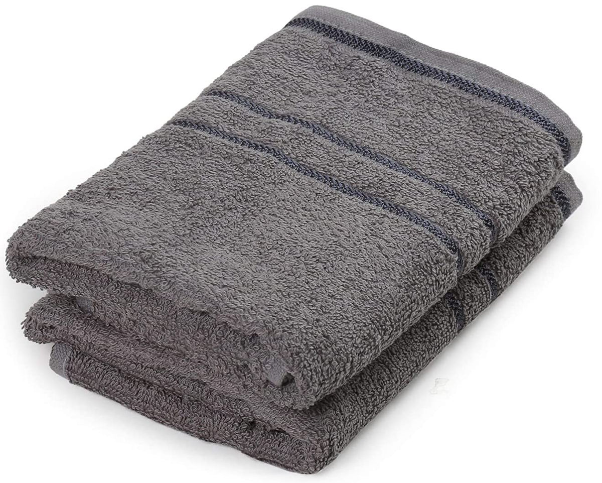 Sassoon Melrose 100% Cotton Hand Towel 400 Gsm | Highly Absorbent, Soft Material Perfect For Daily Use (Steel Grey) -2 Piece