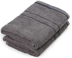 Sassoon Melrose 100% Cotton Hand Towel 400 Gsm | Highly Absorbent, Soft Material Perfect For Daily Use (Steel Grey) -2 Piece