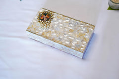 Mother Of Pearl Design Decorative Cash Box, Shagun Box, Gifting Cash Box, Gaddi Box, Jewellery Box, Shagun Envelope Money Box Envelope Wedding Gift, Special Feature - Portable