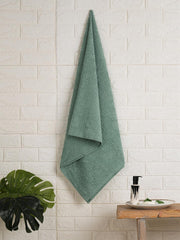Spaces 100% Cotton Large Bath Towel 400 Gsm | For Men & Women Super Absorbent, Quick Dry, Ultra Soft Dobby Solid Design Towels Large Size (Malachite Green)