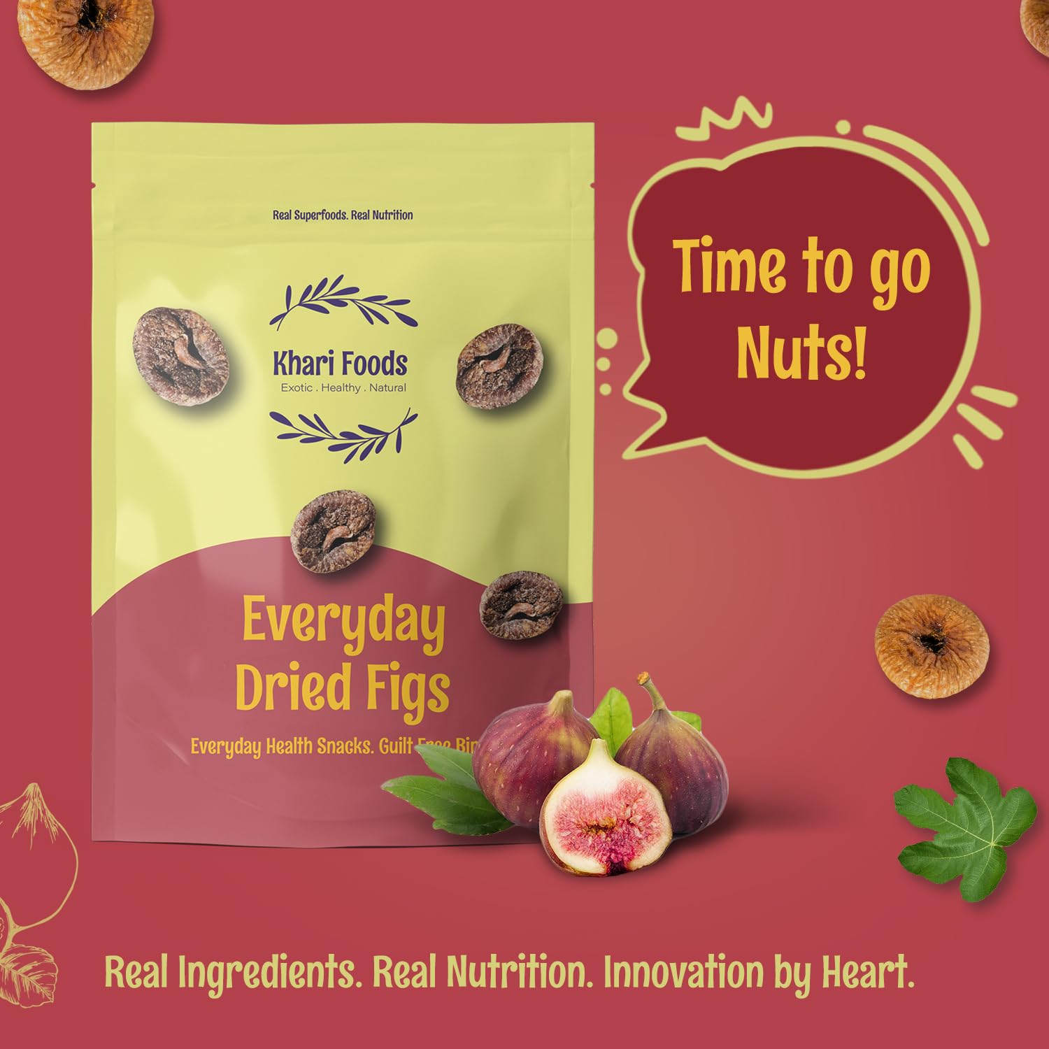Premium Dried Figs By Khari Foods 400gm, | Anjeer Dry Fruits, High Fiber Immuntiy Booster, Healthy Snacks | 14.1 Ounce | Pack Of 1