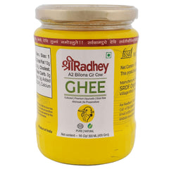 Natural A2 Bilona Gir Cow Ghee By ShreeRadhey | Good Source Of Protein Fiber Healthy Desi Ghee Perfect For Dishes | (500ml) 16.9 Ounce | Jar Pack