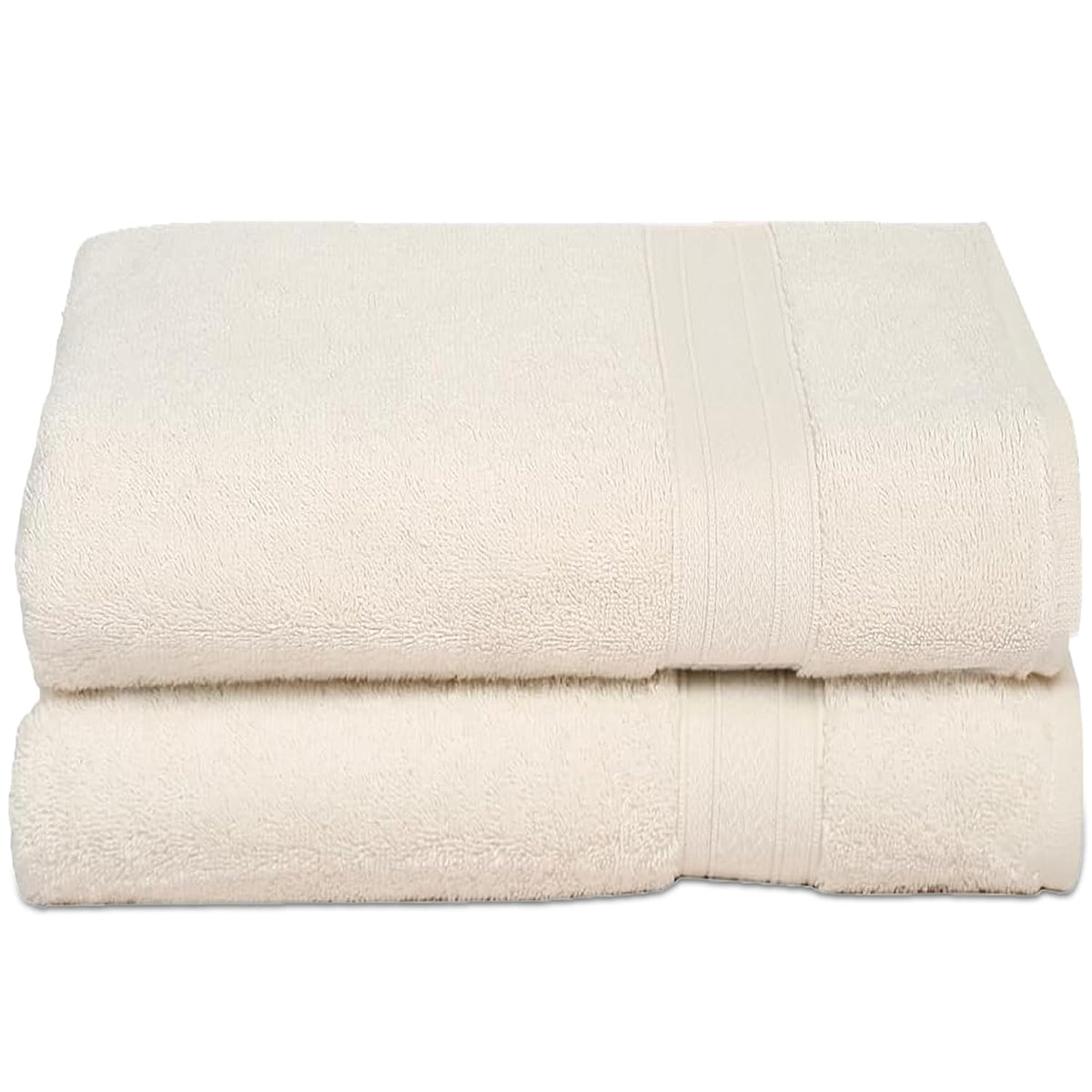 Ambra Linens Highly Absorbent Towels Set, 500 Gsm | 100% Cotton Soft And Plush All Seasons Use, Large Everyday Use, Durable (2 Pieces) | Cream