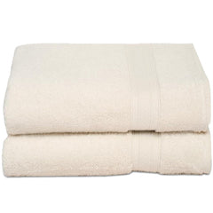 Ambra Linens Highly Absorbent Towels Set, 500 Gsm | 100% Cotton Soft And Plush All Seasons Use, Large Everyday Use, Durable (2 Pieces) | Cream