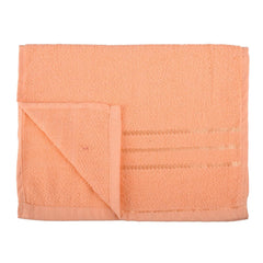 Heart Home Face Towel 1000 Gsm | Facewash For Travel Workout Hand Towel | Lining Design Pack Of 5 (Peach)