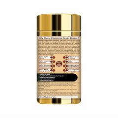 Vitaminnica Korean Ginseng Extract, Supports Stamina, Energy, Vitality, Strength | 60 Veg Capsules 100gm 0.2lbs