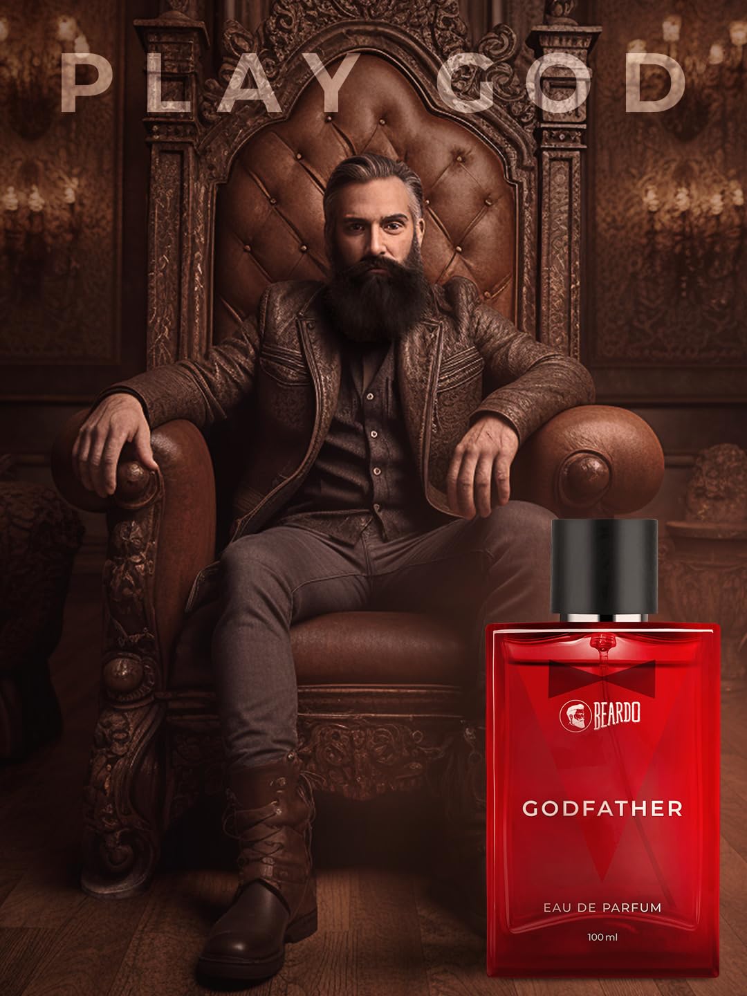 Beardo Godfather Long Lasting Eau De Parfum 100ml 3.4 Fl.oz. | Perfect Gift For Brother