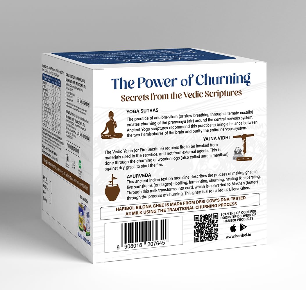 Organic Natural Ahinsha A2 Desi Gir Cow Ghee By Hari:Bol | Pure Healthy Cow Ghee Perfect For Digestive Health | (250ml) 8.4 Ounce | Jar Pack