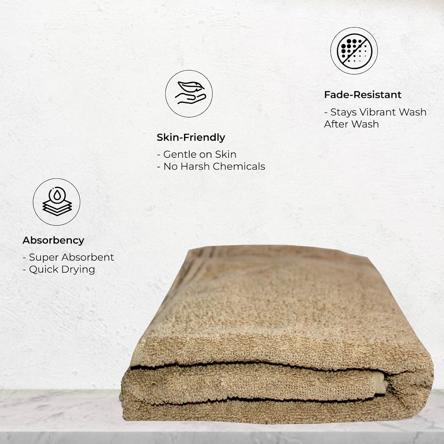 Bhapri Turkish 100% Cotton Luxury Bath Towels 500 Gsm | Lightweight Soft & Absorbent Quick Dry Plush Bathroom Towels (Golden Yellow)
