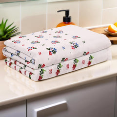 Kuber Industries Cotton Bath Towel 600 Gsm | Soft & Comfortable Swimming & Bathing Towels & Gamcha (White)- Pack Of 2