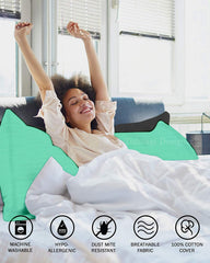 Soft Microfiber Hug Pillow For Sleeping, Full Body Pillow, Aqua Green - 18 X 54 Inch | For Pregnant Women, Long Pillow For Bed, Pregnancy Pillow, Large Pillow With Cover, Multipurpose Use