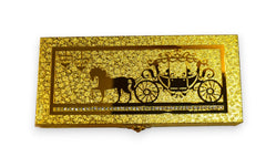 Premium Decorative Designer Mdf Golden Gifting Cash Box, Shagun Box, Jewellery Box, Money Box, Gaddi Box 20x8.5x4cm, Embossed Horse, Pack Of 1, Material - Wood