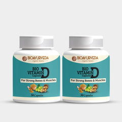 Bioayurveda Bio Vitamin - D Capsule For Strong Bones And Muscles | 30 Capsules , 50gm 0.1lbs, Each Pack Of 2