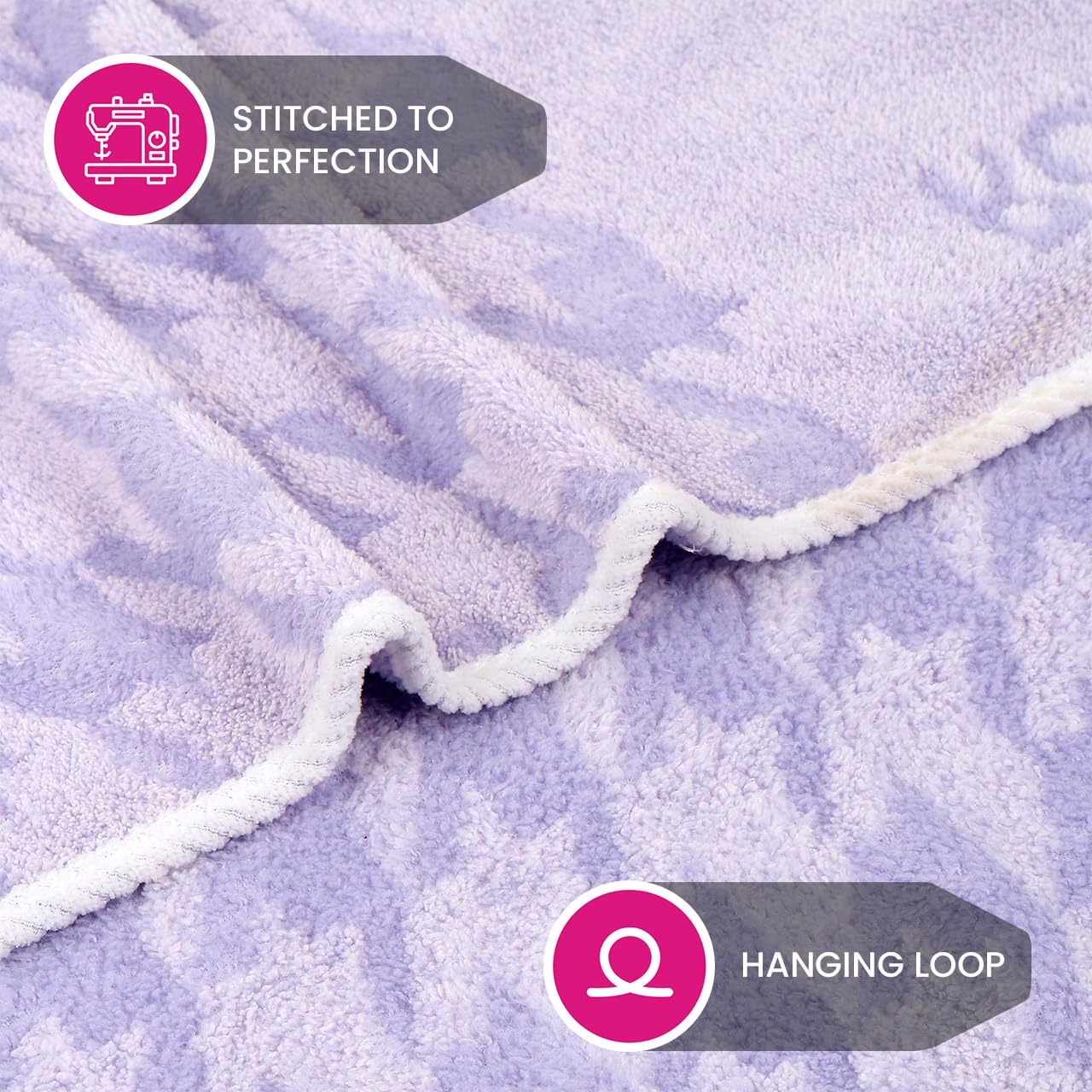 Enrich Homes Bath Towels 550 Gsm | For Women Large Size Absorbent Microfiber Bath Towel 2x Softer Than Cotton Towels (Light Lavender)