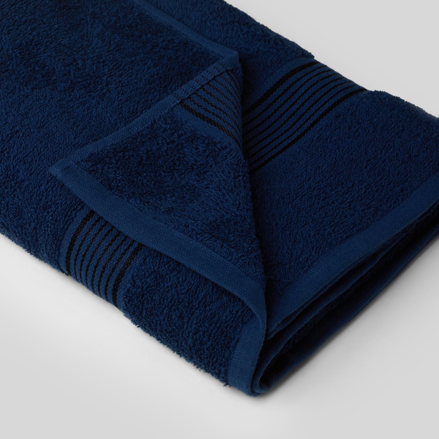 Kopa Quick Dry 100% Cotton Soft Terry Bath Towel 380 Gsm | Quick Dry 100% Cotton Super Absorbent, Lightweight (D'Ross) Bath Towel (Navy Blue)