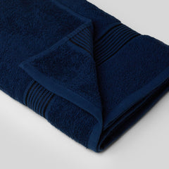 Kopa Quick Dry 100% Cotton Soft Terry Bath Towel 380 Gsm | Quick Dry 100% Cotton Super Absorbent, Lightweight (D'Ross) Bath Towel (Navy Blue)