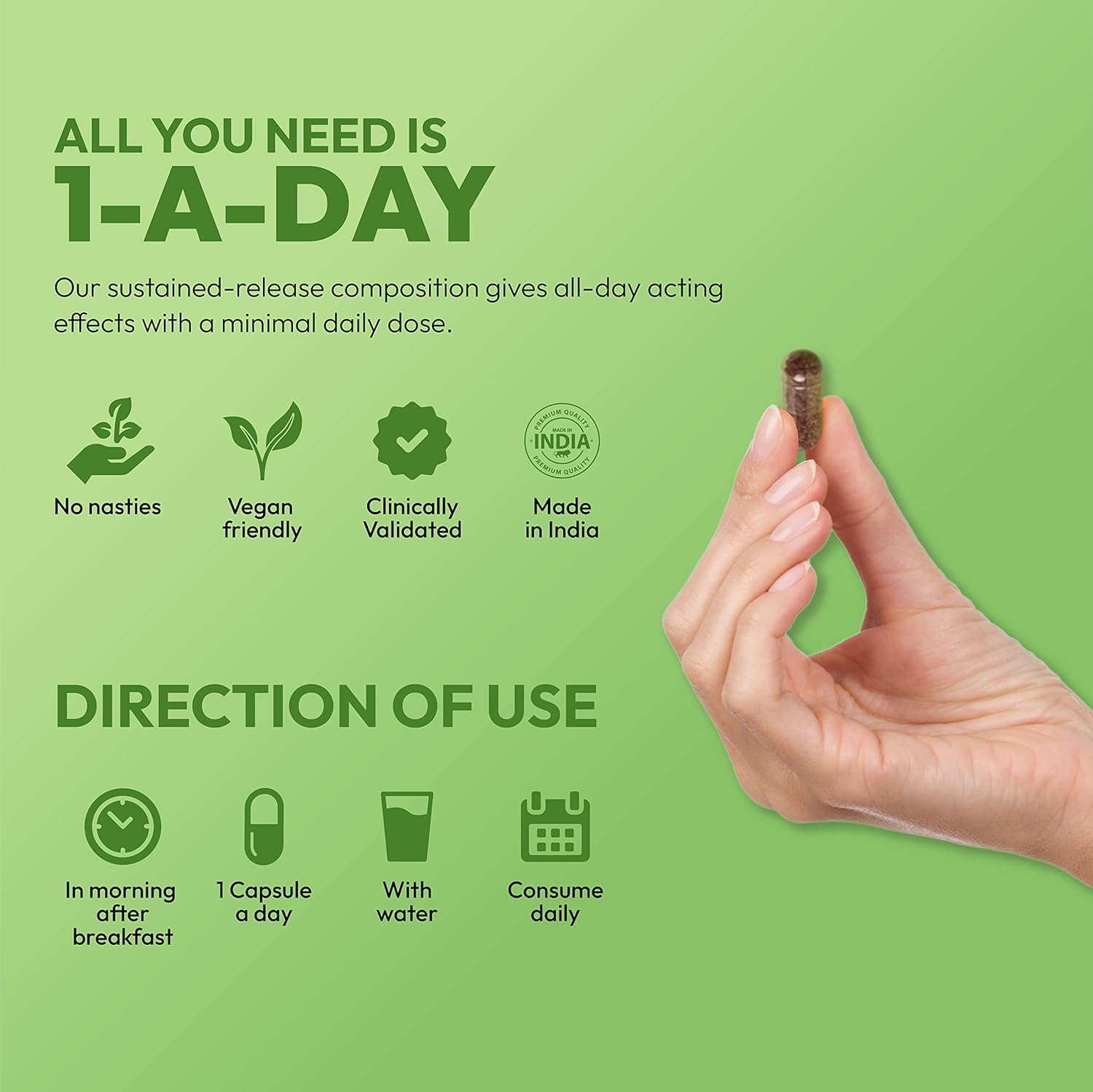Nature & Thought Ashwagandha Adaptogen Capsules For Men & Women, All Day Stress, Anxiety & Sleep Support Supplement With Long Acting Prolanzatm | 30 Capsules 50gm 0.1lbs Each Pack Of 3