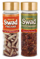 Panjon Swad Khatta Meetha Aam & Calcutta Paan Mouth Fresheners 230gm, (115gm *2 Bottles)