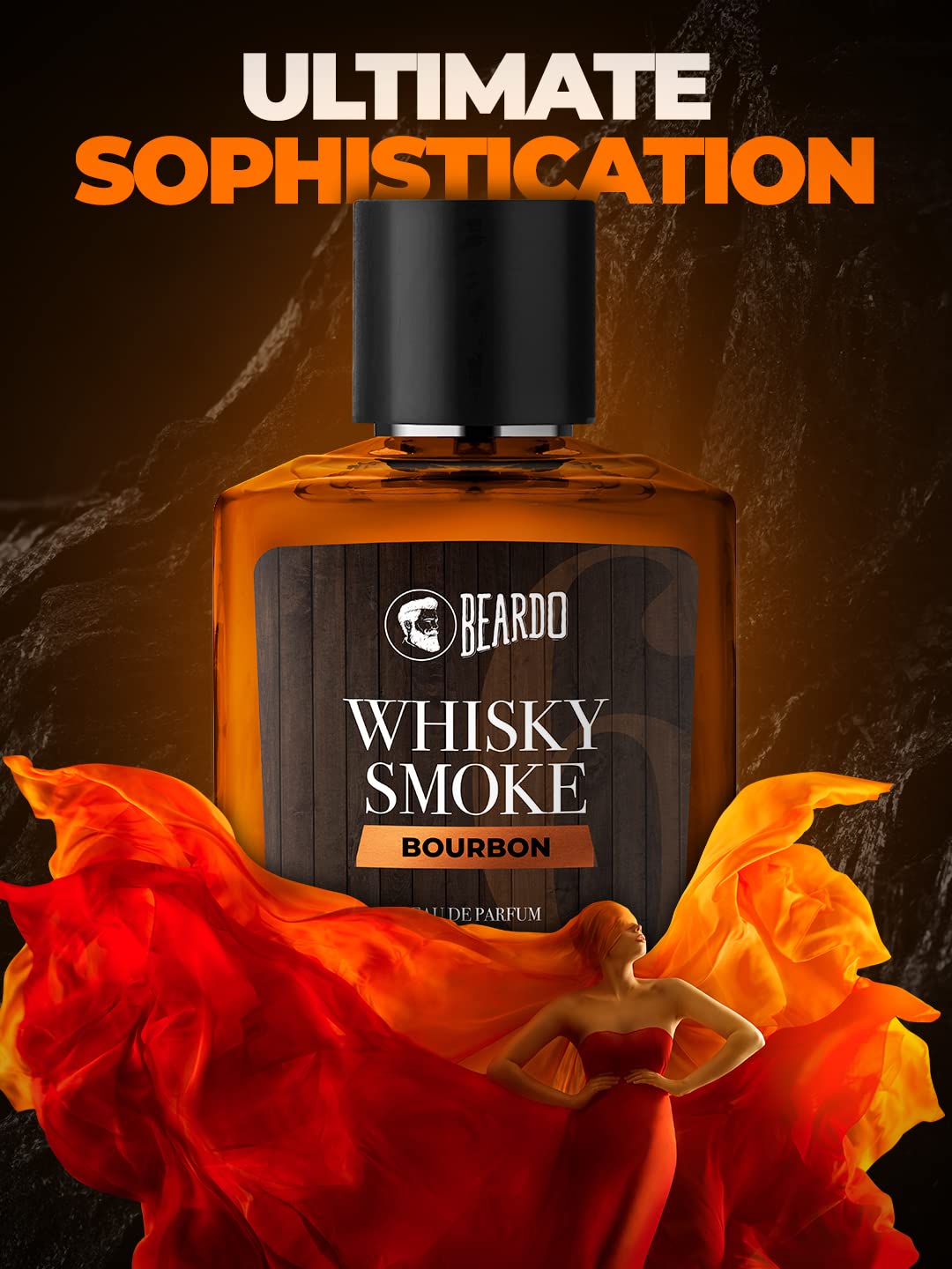 Beardo Men Whisky Smoke Bourbon Eau De Parfum 50ml 1.6 Fl.oz. | Best Suited For Officewear | Long Lasting Fragrance