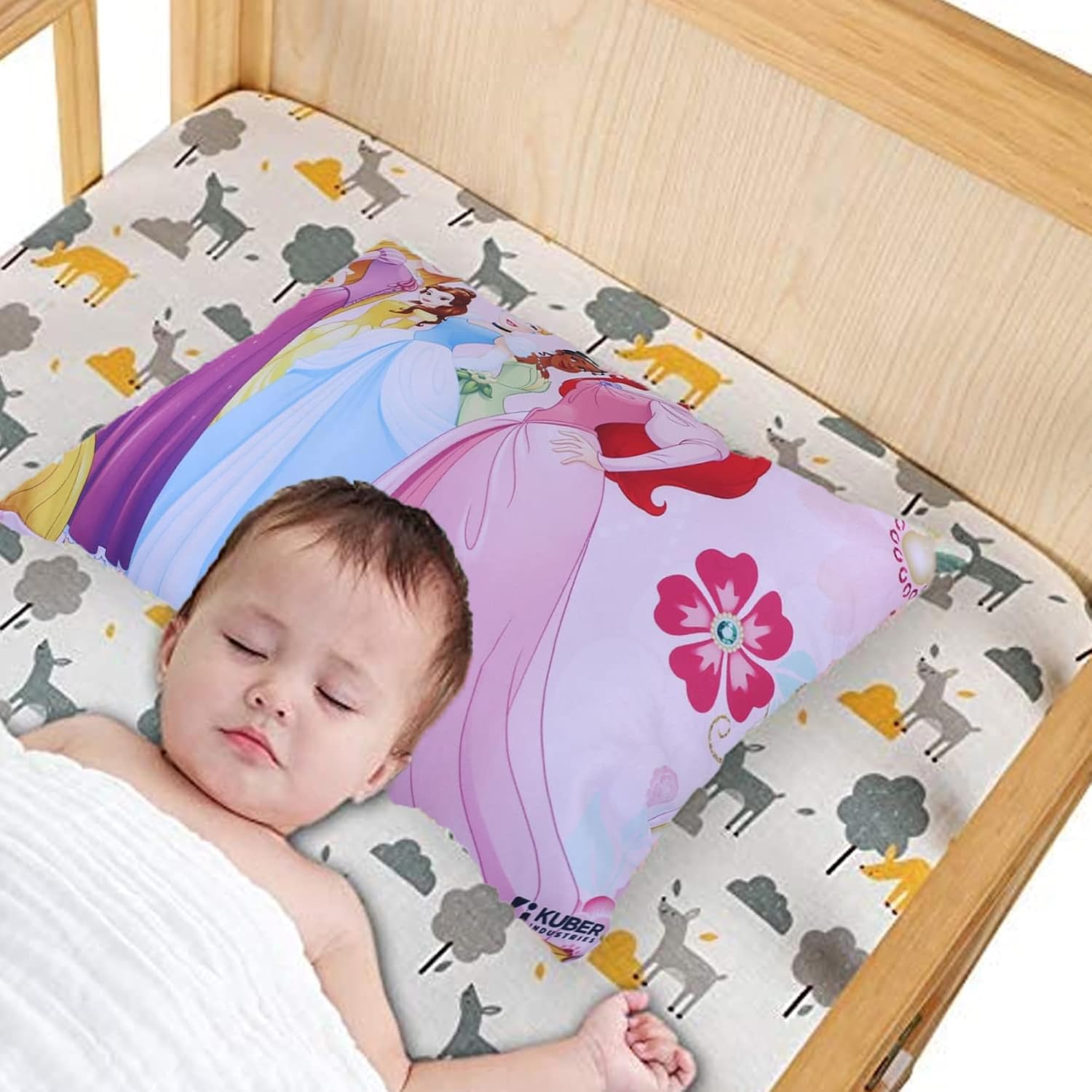 Kid's Soft Pillow For Sleeping, Disney Princess Pillow, Pink - 12 X18 Inch | Back & Front Printed Pillow | Suitable For All Sleepers, Multipurpose & Comfortable, Breathable - Pack Of 6
