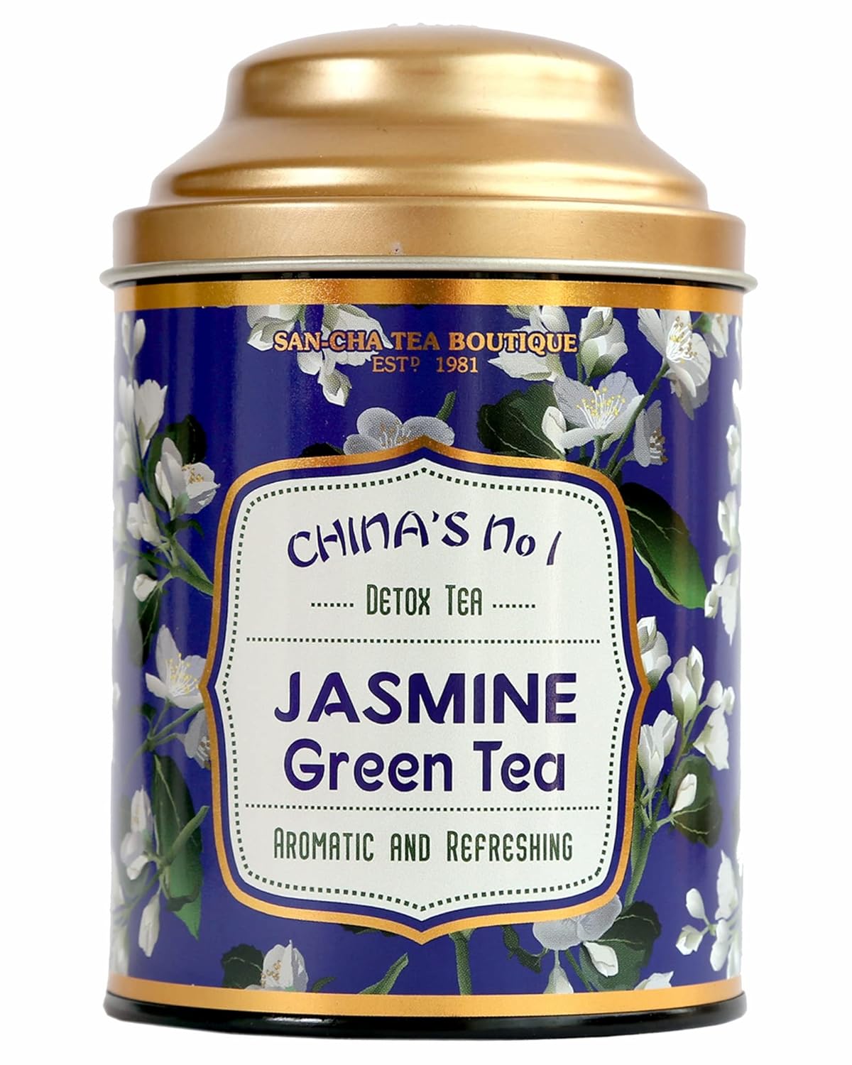 San-Cha Jasmine Green Tea - 100gm, 3.5 Ounce | Aromatic & Refreshing China's No 1 Detox Tea - Environment Friendly & Made In Corn Fiber | Low Caffeine