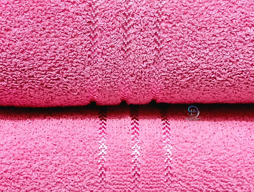 Lush Haven Decor Extra Large Big Men Bath Towel 500 Gsm | 100% Pure Cotton Full Size Xxxl Ultra Soft, Absorbent & Quick Dry Towel (Pink)