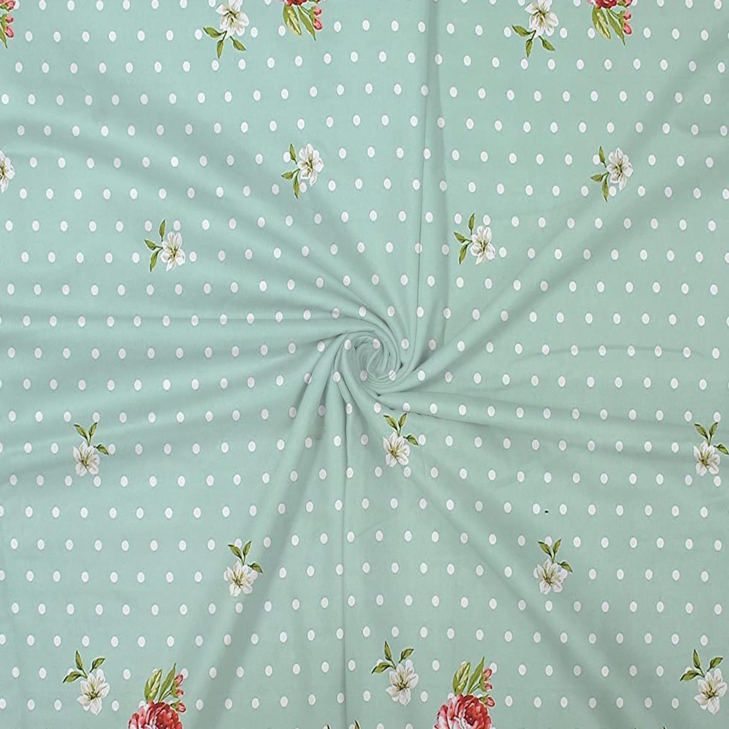180 TC Print Cotton 1 Single Bedsheet With 1 Pillow Cover - 60 X 90 Inches, Green & White | Soft & Breathable Fabric, Skin-Friendly Bed Sheet For All Seasons