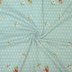 180 TC Print Cotton 1 Single Bedsheet With 1 Pillow Cover - 60 X 90 Inches, Green & White | Soft & Breathable Fabric, Skin-Friendly Bed Sheet For All Seasons