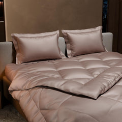 Comforter Set With Double Bedsheet & Pillow Covers - 90 X 100 Inches, Champagne | Complete Bedding Set, Ideal Gifts For Couples, Bedroom Home Furnishing, Date Night