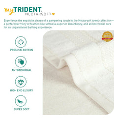 Mytrident Face Towels 600 Gsm | Nectar Soft Collection Wash Towel For Men & Women Face Towels - Cashmere Ivory (3 Pcs)