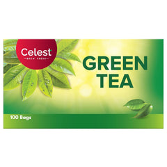 Celest Green Tea Bags - Pack Of 2 X 100 Enveloped Tea Bags | Helps Boost Metabolism, Zero Calories, Manage Waistline - Green Tea For Weight Loss