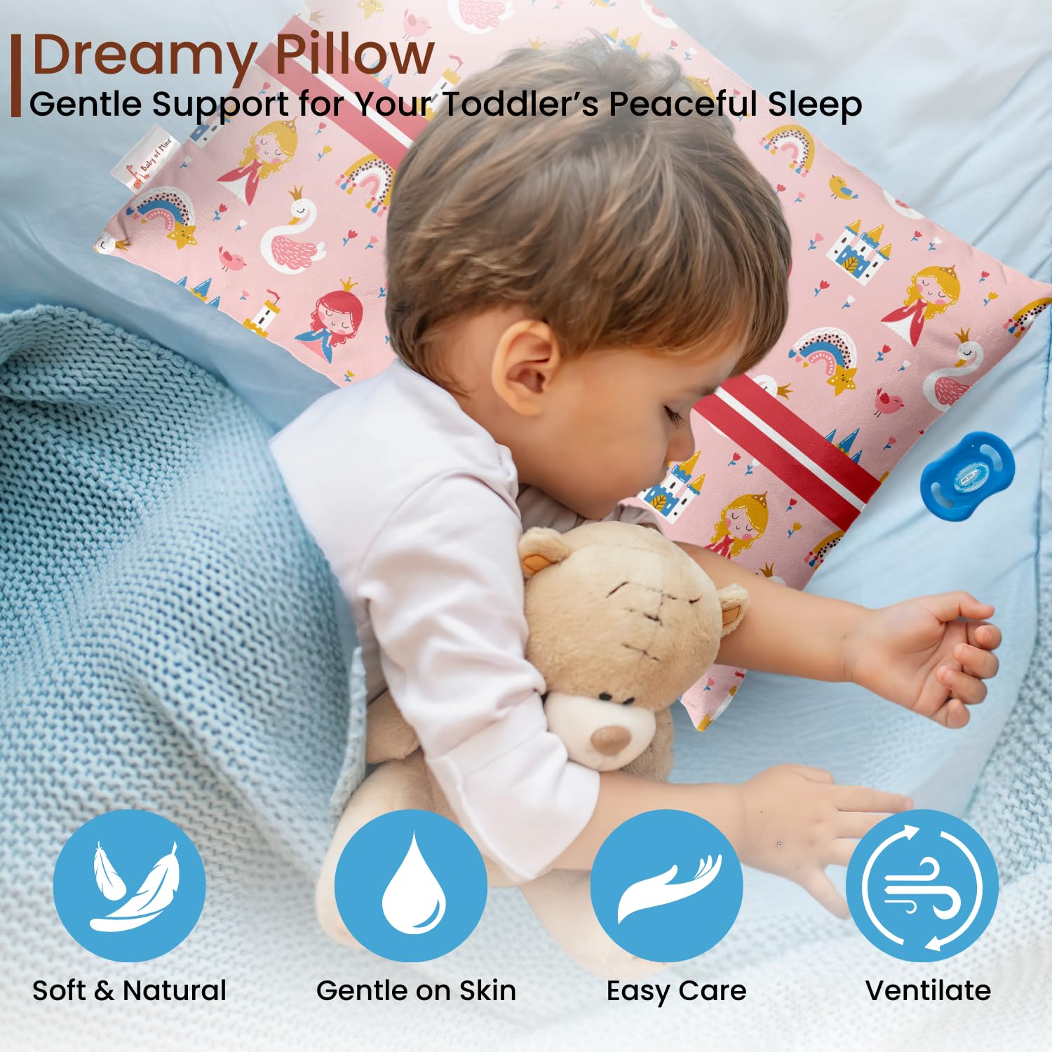 Personalized Pillow For Kids, Super Soft Cotton Kids Cushion - 12 X 18 Inches | Custom Name, For 5 Years Old Kids, Adorable Prints | For Head, Neck Support Baby Pillow - Pillow 14