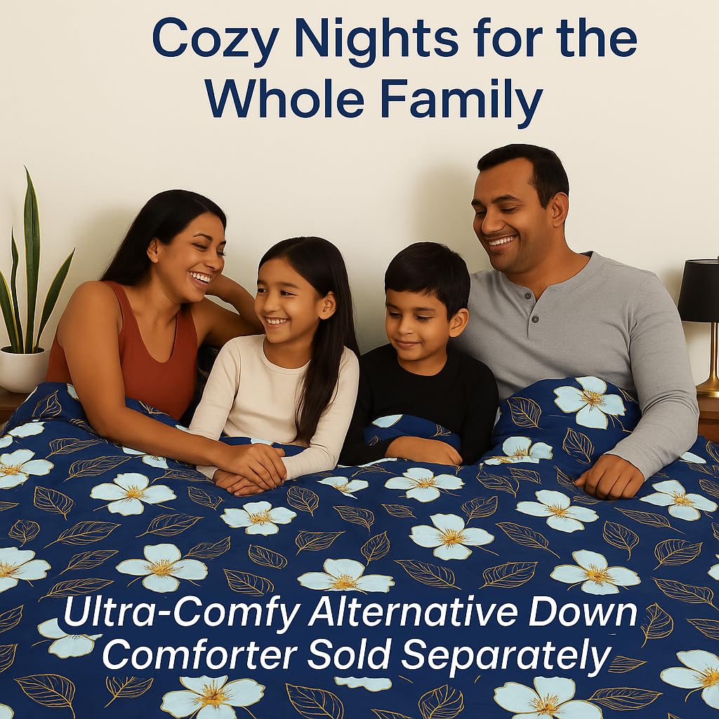 King Bedsheets Include Pillow Cover, Ultra Soft - 108x108 Inches, Dark Blue | Ideal For Home, Hotel, Villa, Resort & Guest House
