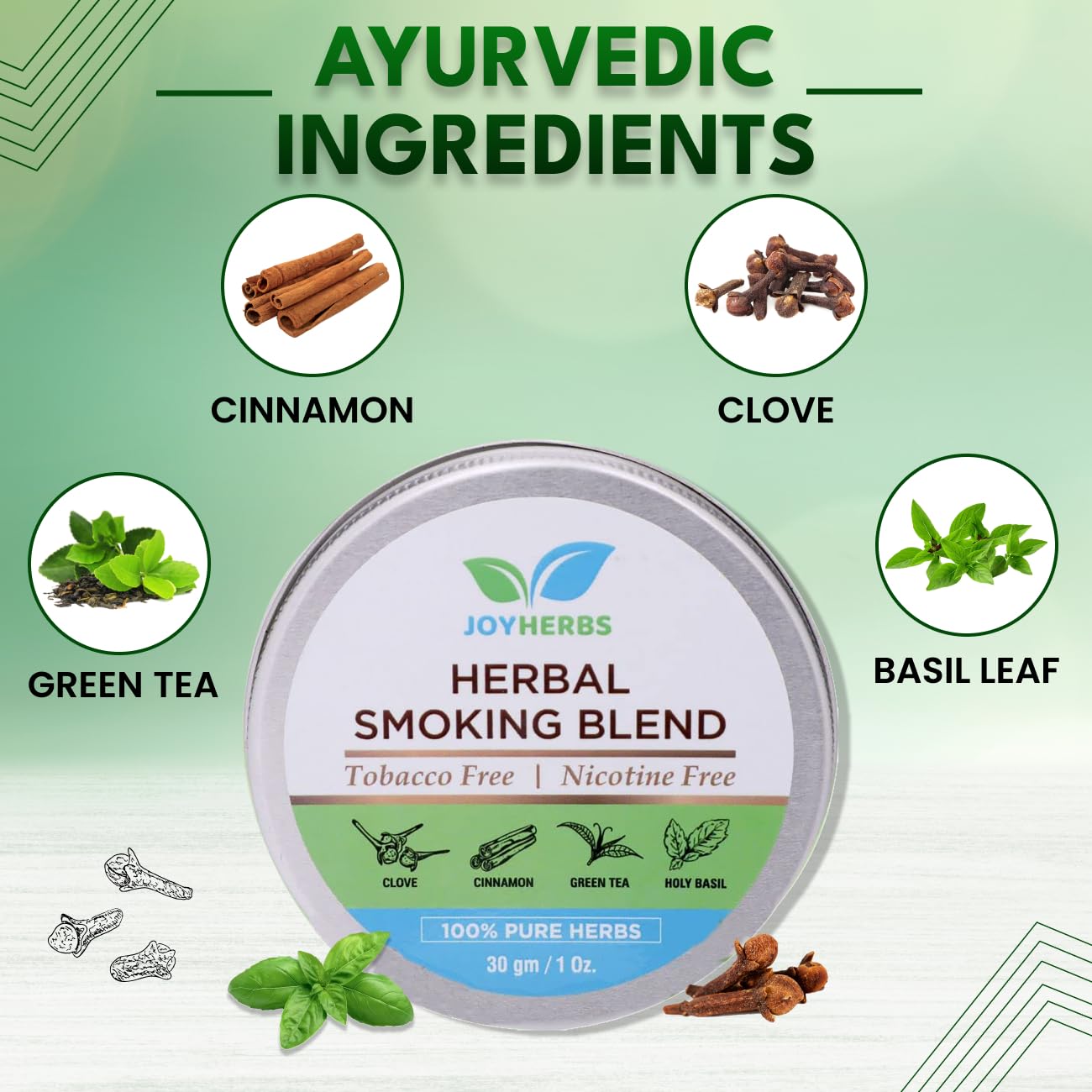 Ayurvedic Herbal Smoking Blend 1 Pack 1 Oz/ 30g Can With Frutta Tube 100 Tubes Per Box - Tobacco-Free & Nicotine-Free Smoking Mixture