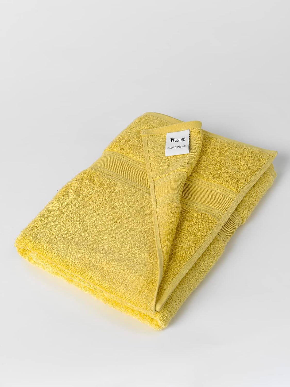 Ddecor Live Beautiful Ecofriendly Solid Cotton Bamboo Bath Towel 650 Gsm (Yellow)