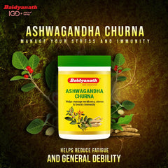 Baidyanath Ashwagandha Churna Helps Boost Strength, Stamina & Energy Stress Relief | Made With 100% Pure Ashwagandha | 100gm 0.2lbs Each Pack Of 2