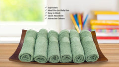 Caslino Small Cotton Face Towels 2000 Gsm | Soft & Absorbent Towel For Women & Men - Olive Green (Set Of 24)