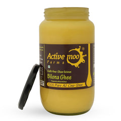 Organic Natural Pure A2 Cow Bilona Ghee By Active Moo Farms | Good Source Of Vitamin A, E & Healthy Shudh Cow Ghee Perfect For Baking | (1 Litre) 33.8 Ounce | Jar Pack