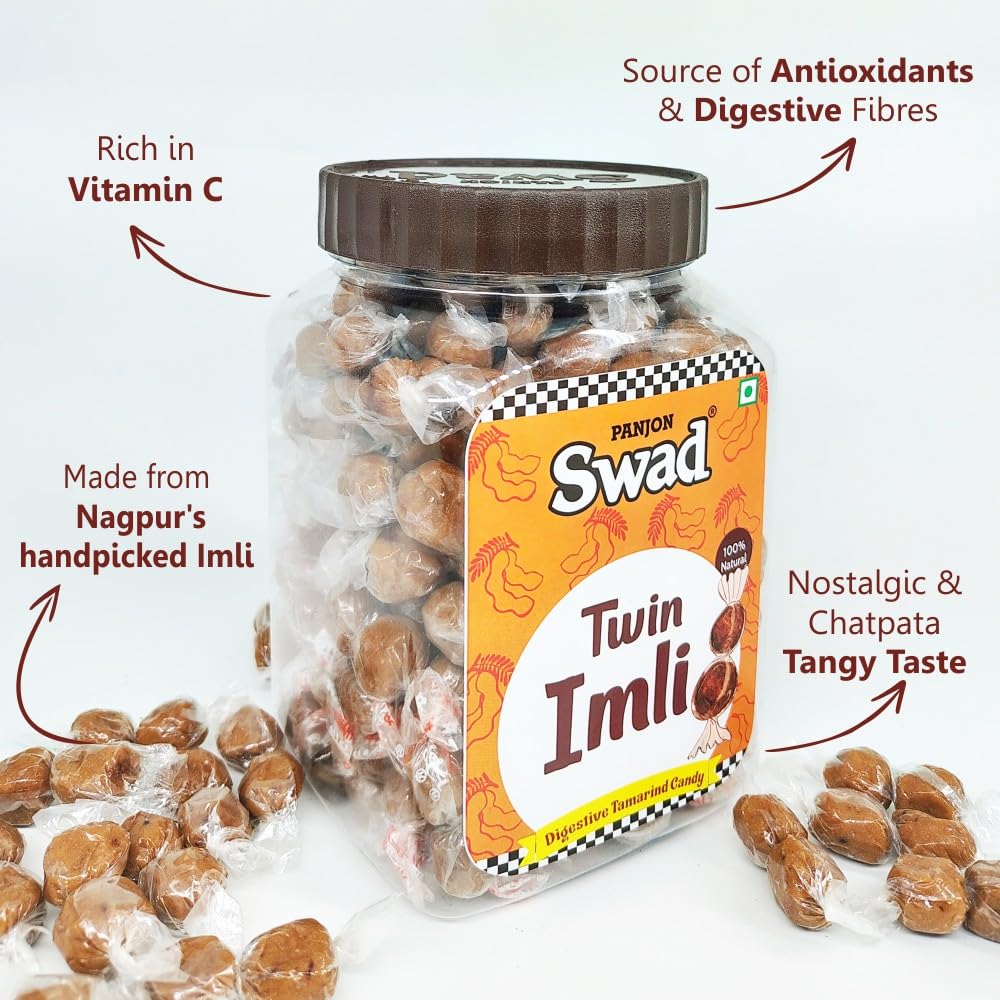 Panjon Swad Twin Imli Candy 400gm, | Khatti Meethi Imly | Jar Pack