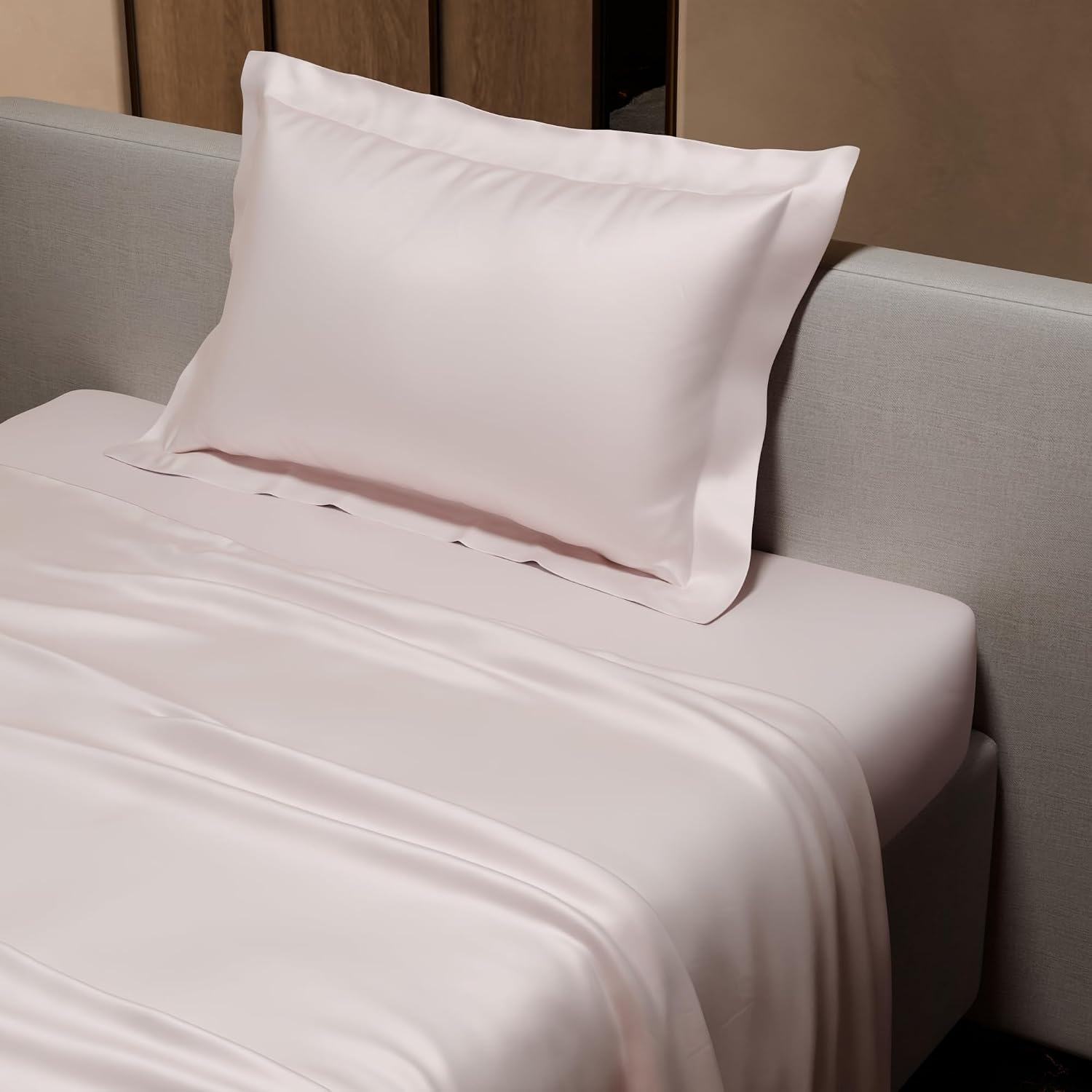 Single Bedsheet With 1 Pillow Cover - 60 X 90 Inches, Blushing Pink | Premium Bedding Set, Home Decor, Wedding Gift For Couples, Housewarming, Anniversary