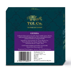 TGL Co. Geisha Green Tea - Pack Of 2 X 32gm, 1.1 Ounce Each, 32 Pyramid Tea Bags | Improves Bone Health, Immunity Booster - Medium Caffeine