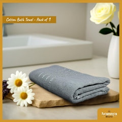 Avannya Store Premium Cotton Bath Towels 450 Gsm | Soft, Highly Absorbent, Quick Drying Towels For Men & Women | Spa, Sport, Gym, Swimming (Grey)